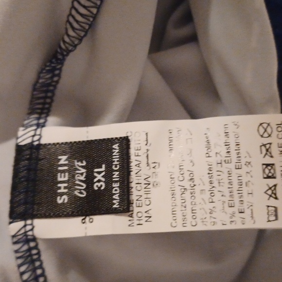 4/$60 New Blue 3D Capri Leggings - Size 3XL (US18) - Picture 5 of 8